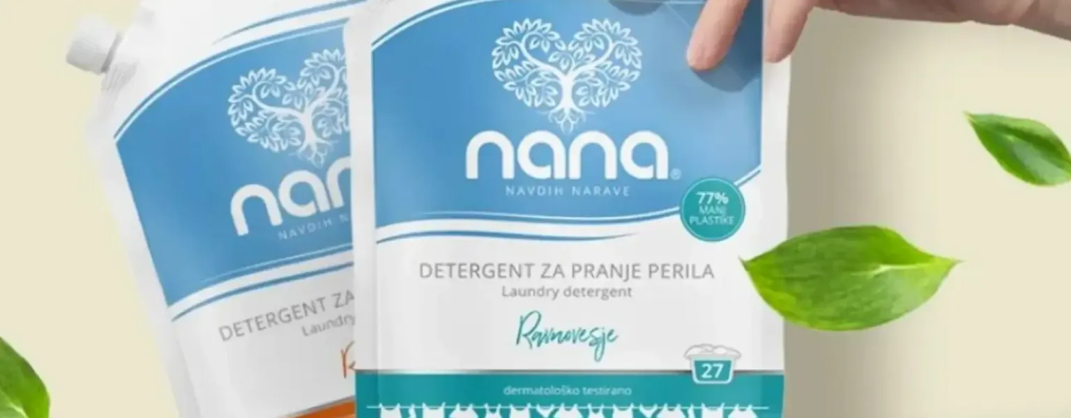 Amcor and Mediacor launch a refillable pouch for Nana laundry and cleaning products
