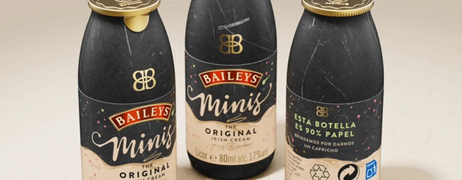 Diageo trials paper based bottles for Baileys Irish Cream Liqueur