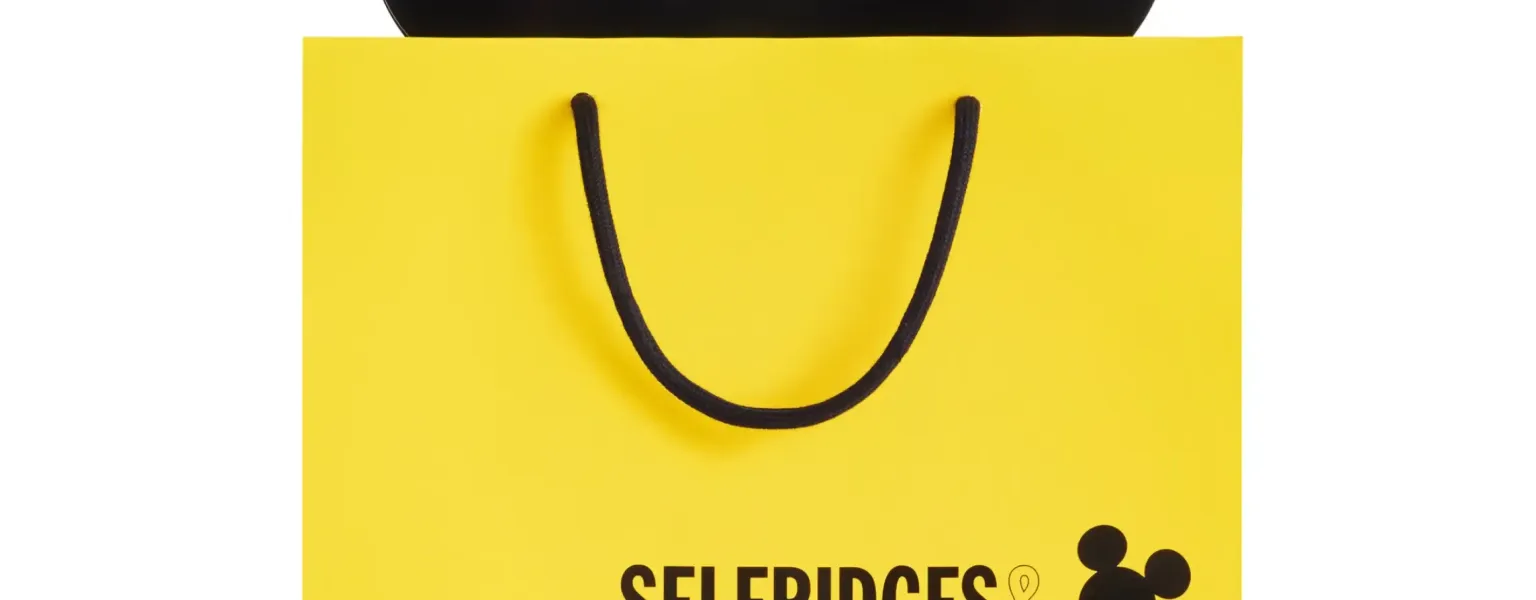 Iconic Selfridges yellow bag reimagined for Disney Christmas collaboration