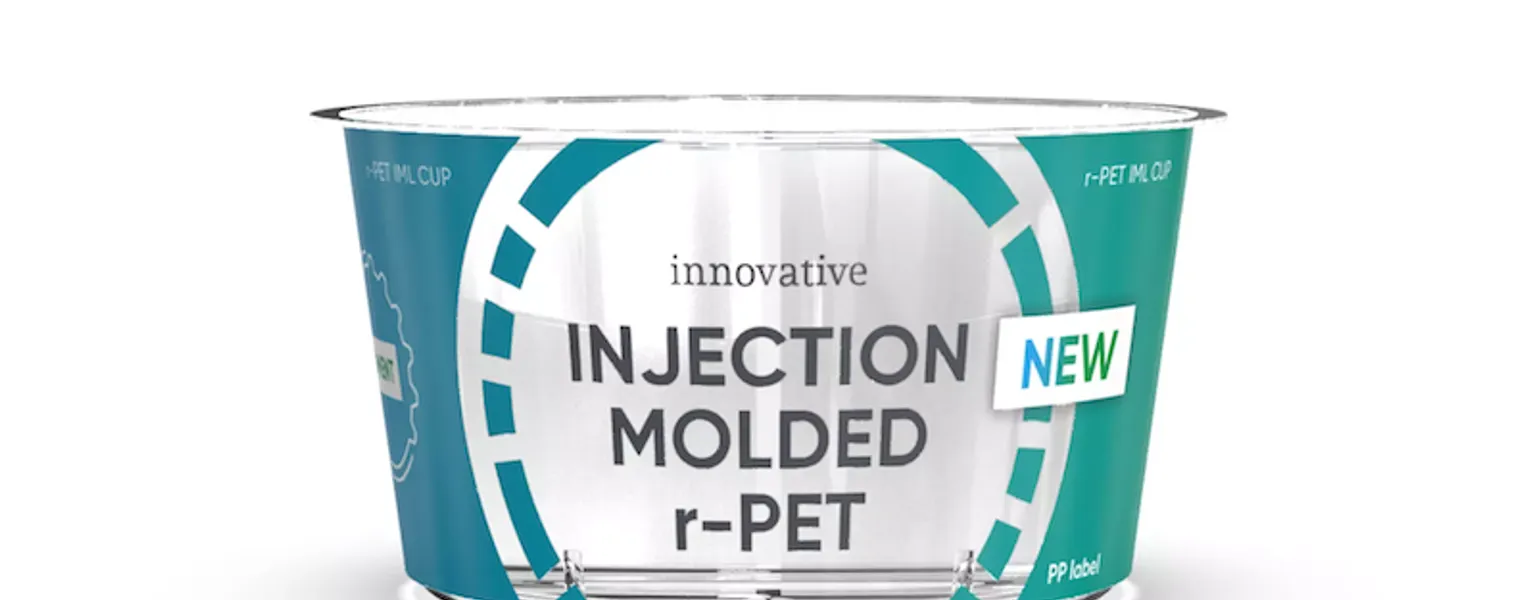 Injection molded r-PET cups credit Greiner Packaging
