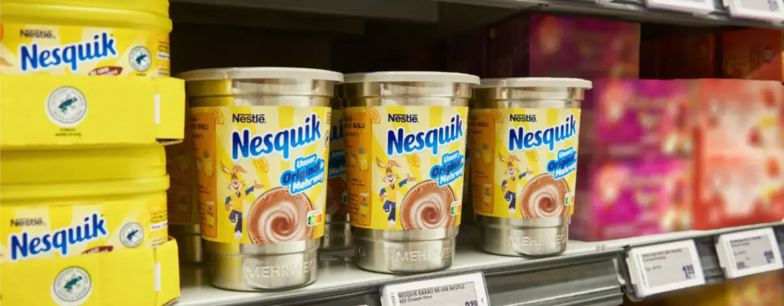 Nestlé trials reusable steel containers for Nesquick in Germany