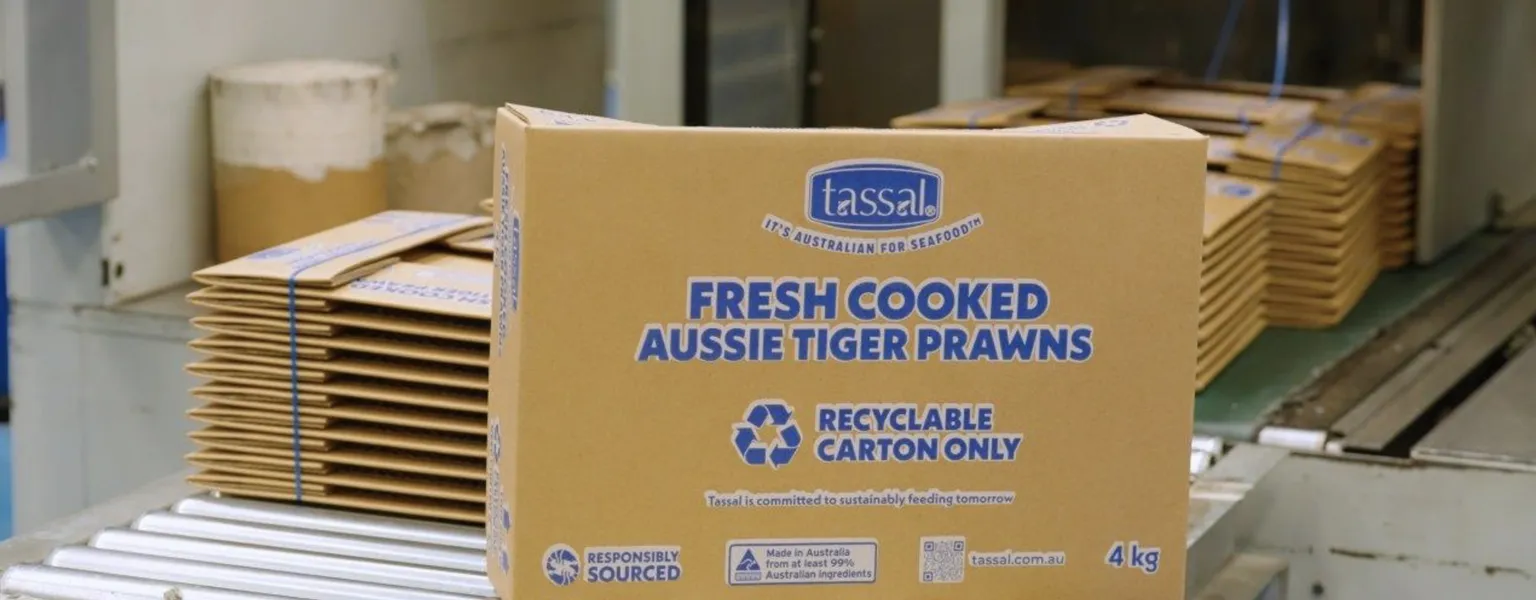 New cardboard prawn boxes replace hard to recycle styrofoam in Australia credit Visy