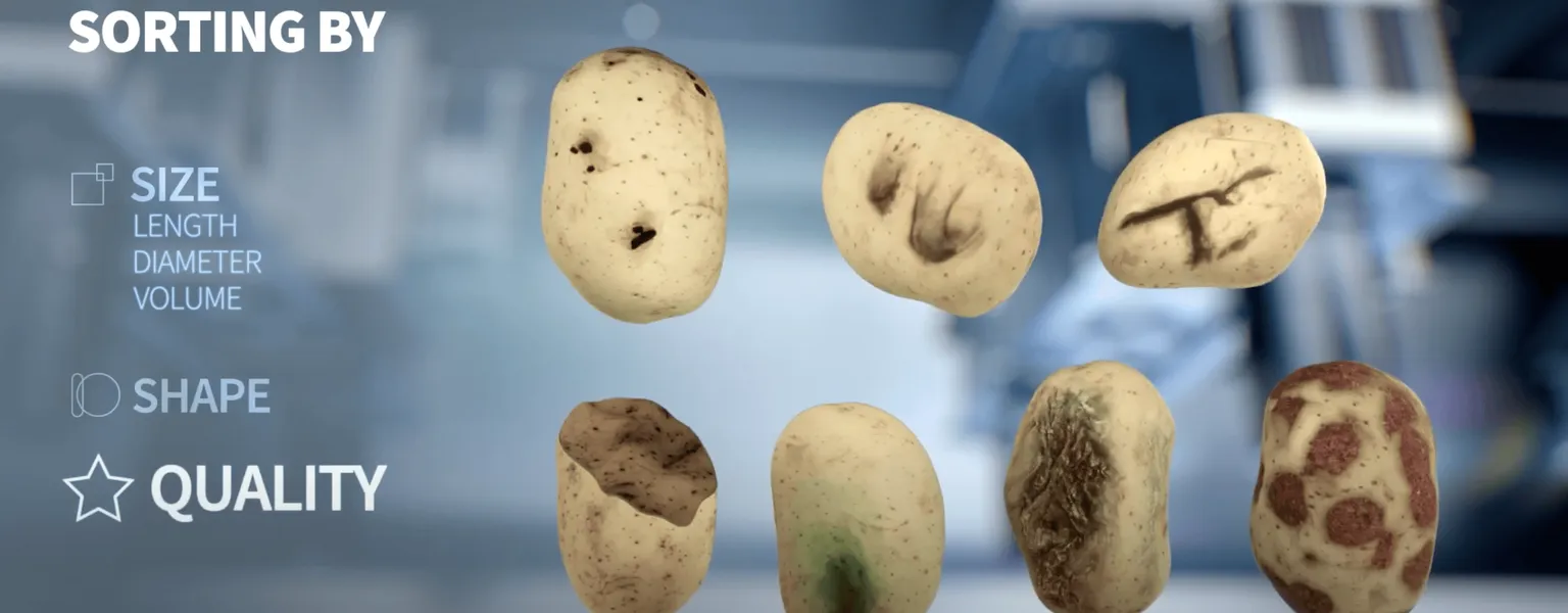 Newtec optical grading of potatoes by quality, size and shape