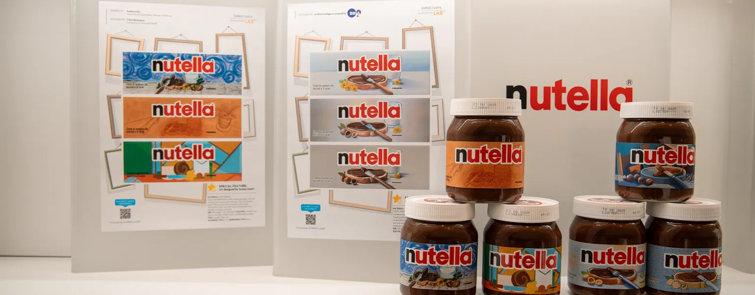 Nutella labels reimagined through AI and digital printing technology