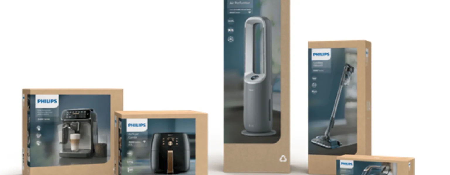 Philips embraces 100 recycled paper packaging for home appliances credit Versuni