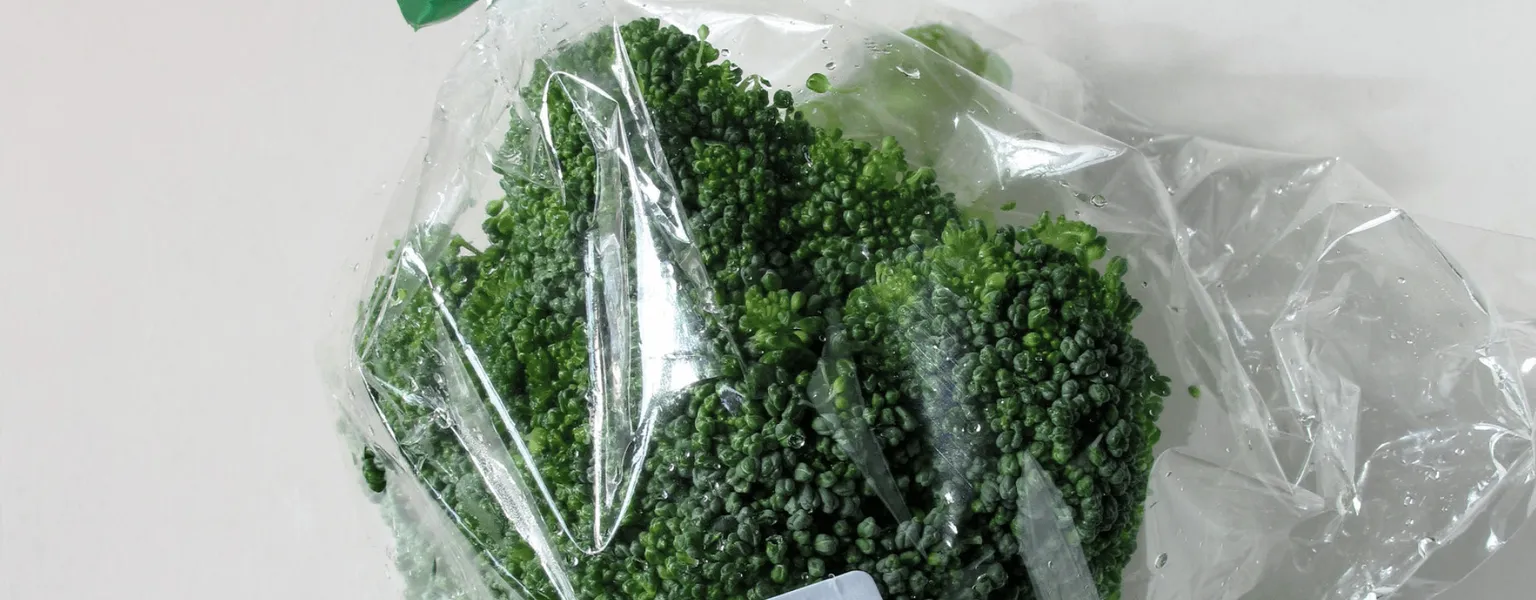 Plastic-wrapped vegetables credit Jnzl's Photos CC BY 2 0