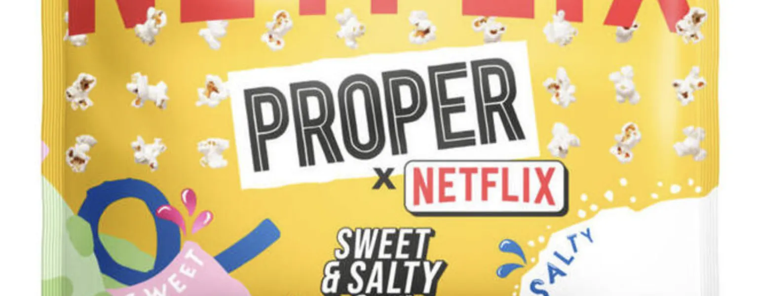 Proper Snacks and Netflix launch giant pillow sized popcorn packs