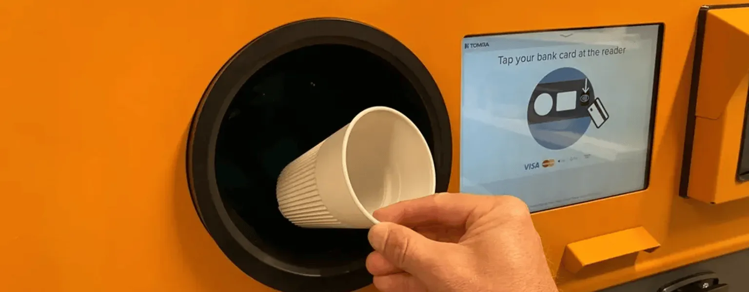 Takeaway packaging deposit system in Denmark credit TOMRA