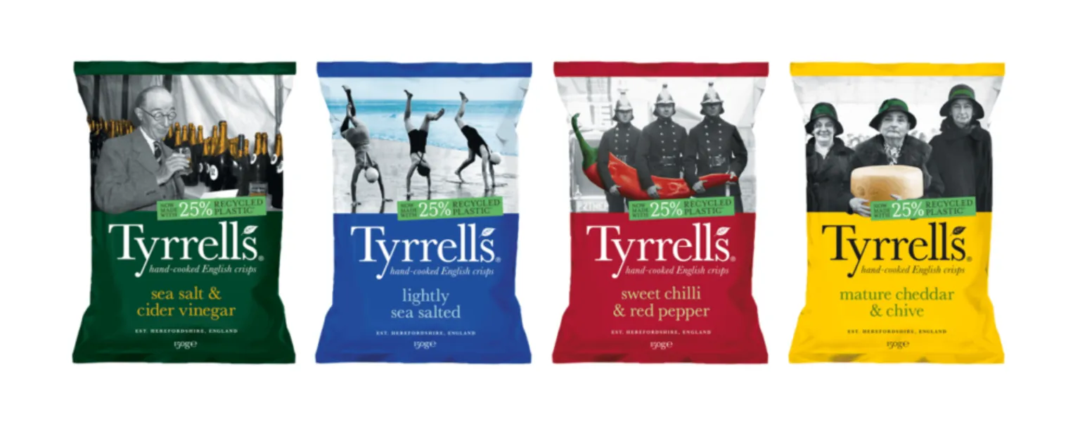 Tyrrells sharing bags now made with 25 percent recycled content