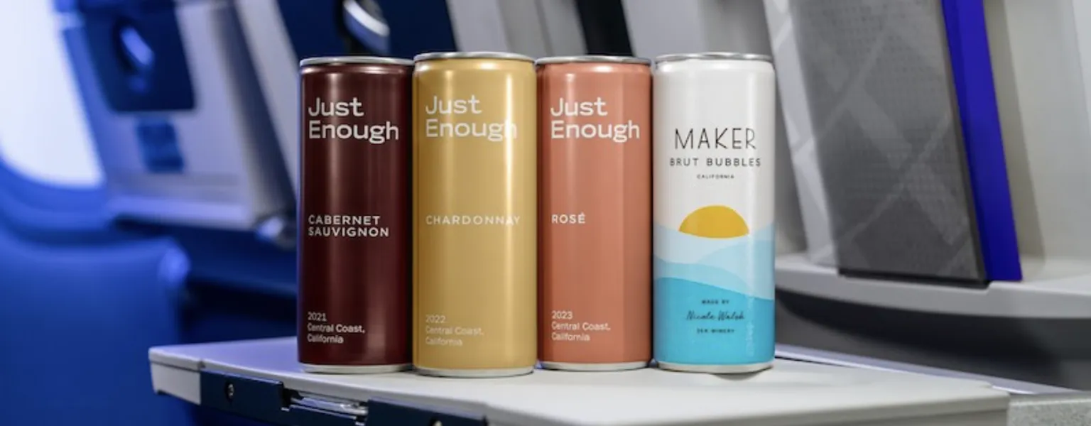 United Airlines ditches plastic wine bottles for recyclable cans